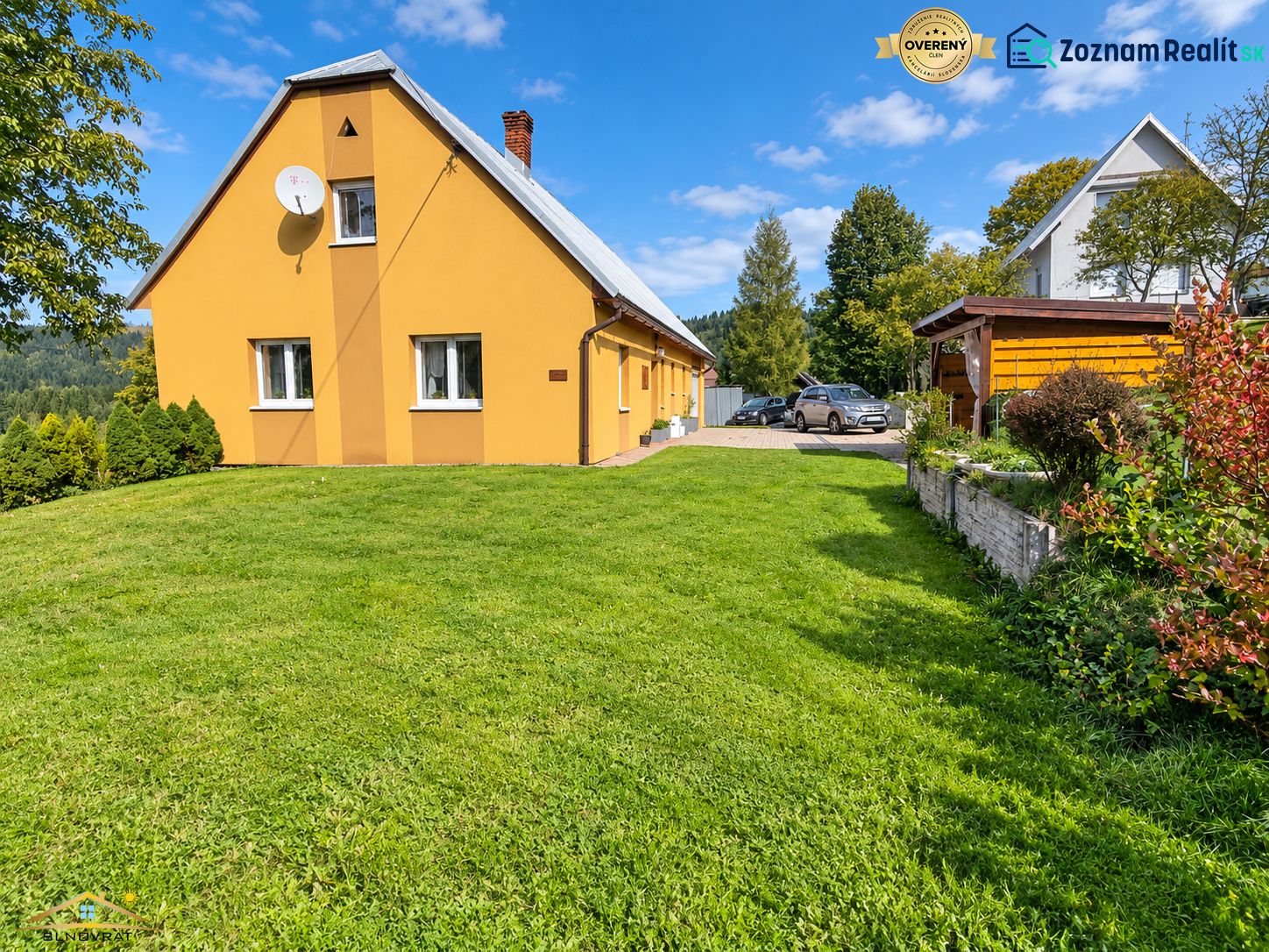 A family house in Oščadnica on Košariská Street with a garden and a gazebo.