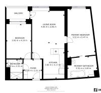 3- izbový byt s dvoma kúpeľňami a parkovacím miestom na predaj H27 - pôdorys