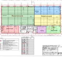 Floor plan of storage spaces with distinction between available and reserved units.