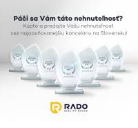 Advertisement for Rado Reality Group with awards for real estate agency in the years 2018-2023.