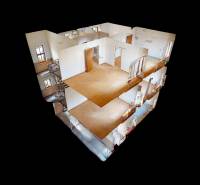 3D model of a Family House interior with visible rooms and staircase.