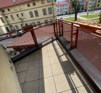 Balcony in a 3-room apartment with a view of Štefánikova Street, Poprad.