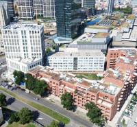 Aerial view of construction in the Bratislava - Nivy area, Košická Street.