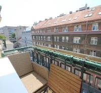 A balcony with a view of Medená Street, Bratislava - Old Town, 2-room apartment.