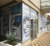 Commercial premises on Štúrova Street in Senec with advertising for computer technology.