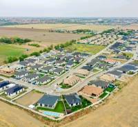 Aerial view of family houses in the South Gate area in Senec, designated for living.