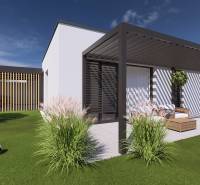 A family house in Gaboltov with a terrace, garden, and a soccer ball on the lawn.