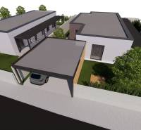 A family house in Gaboltov with a garage, trampoline, and garden.