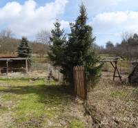 A garden at a family house in Füzérkomlós with a wooden fence and trees.