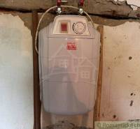 Water heating in the cottage, old wall, Elíz device.