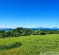 Beautiful countryside, green meadows and gardens with views of distant mountains.