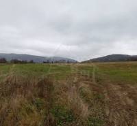 Green agricultural and forest lands with hills in the background under a cloudy sky.
