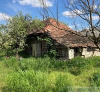 An old house on the property, surrounded by grass and trees, suitable for living.