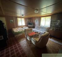 Living room with sofas, fireplace, wooden paneling, and a family home atmosphere.