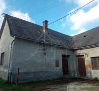 Concrete family house, sloped roof, exterior plaster, wooden doors, windows.