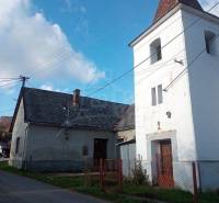 A family house and a tower by the road in a village setting, green grass and blue sky.