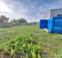 A tidy garden with fences, plants, grass, Porfix packages by the house.