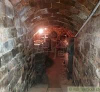 Brick cellar with barrels, unique property, romantic atmosphere, historical setting.
