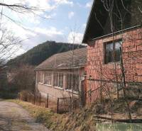 A brick family house, next to it a narrow driveway with a view of the hills.