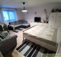 A comfortable living room and a family house with a sofa, bed, and television.