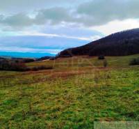 A landscape view of agricultural and forest lands with hills and a blue sky.