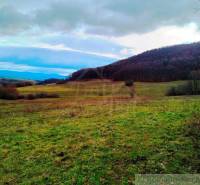 A landscape with agricultural and forest land, slopes, and a blue sky.