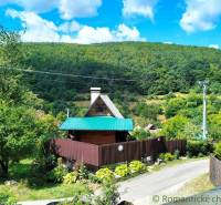 A family house with a green roof is surrounded by greenery and forests.