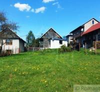 Country houses and unique properties are surrounded by a blooming meadow under a blue sky.
