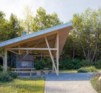 In Štôla, near the recreational apartment, there is a gazebo with a fireplace in the middle of the forest.