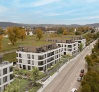 New apartment buildings on Karpatská Street in Trenčín, with a view of nature and greenery.