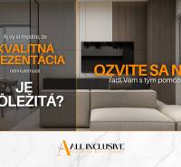 The image promotes a high-quality real estate presentation, featuring an interior on Vlčie Hrdlo street.