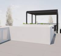 Rooftop terrace in a family house in San Pedro del Pinatar with an outdoor kitchen and pergola.