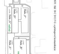 Map of production facilities on Bytčická Road in Žilina, designation of halls and access roads.