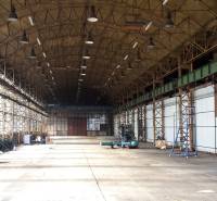 Industrial interior with iron structure and equipment in warehouses and halls.