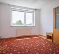 A room in a 3-room apartment with a window, a carpet, and a cabinet.