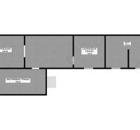 The floor plan includes a shop, two apartments, and a covered terrace in a family house.