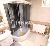 A bathroom in a family house with a bathtub, sink, toilet, and heating.