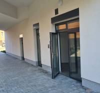 Building and open door on Pearl Street in Bratislava - Jarovce.