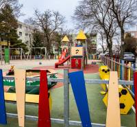 Playground on Boriny Street, near a 3-room apartment, with swings and a slide.