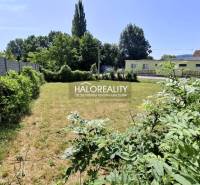 Plots - housing in Smolenice. Grassy area surrounded by a fence and greenery.