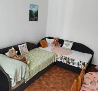 A room in a 3-room apartment with two sofas and wall decorations.
