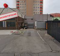 Reserved parking space at the garages on Budyšínska Street in Bratislava - Nové Mesto.
