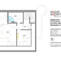 Floor plan of the attic of a family house on Gorazdova Street in Bratislava - Staré Mesto.