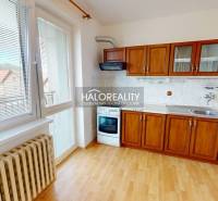 A kitchen with a kitchenette and a studio apartment with a view features wooden cabinets and a radiator.