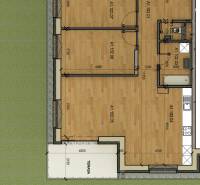 Floor plan of a 3-room apartment with a garden and terrace, ideal for comfortable living.