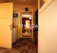 Interior of a family house with open doors, a carpet, and light-colored walls.