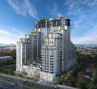 Construction of apartments in Pattaya with sea views and modern architecture.