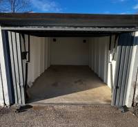An open garage on Prístavná Street in Bratislava - Ružinov, empty and ready for parking.