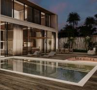A family house in Zanzibar North with a pool, terrace, and glass walls.