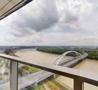View from the terrace of the Danube and Bratislava bridges, view from a 4-room apartment.